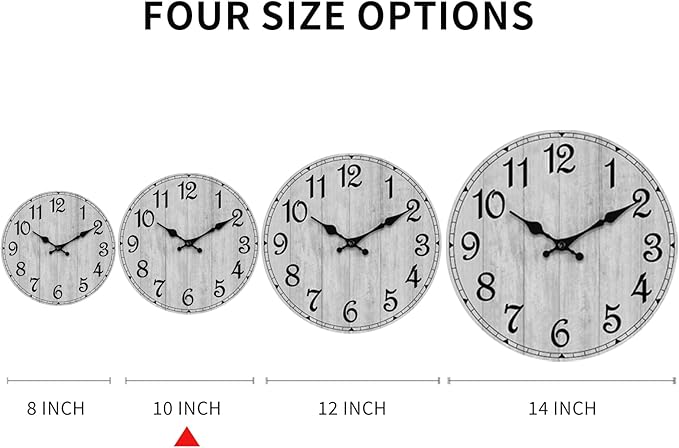 Wall Clock, 10 Inch Wall Clocks Battery Operated Silent Non Ticking, Country - Image 2