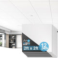 Art3d 12-Pack Smooth Drop Ceiling Tile 2ft x 2ft by Art3d