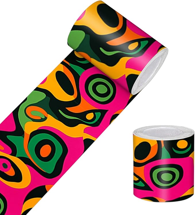 HOMETITUTE Wallpaper Border Peel and Stick Wall Border Colorful Pop Art by HOMETITUTE