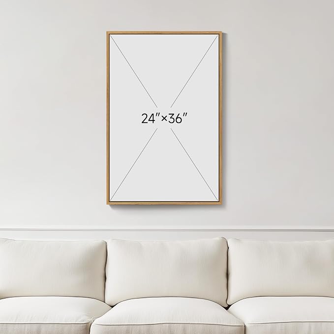 Framed Neutral Abstract Wall Art, Large Modern Canvas Prints Paintings Artwork - Image 3