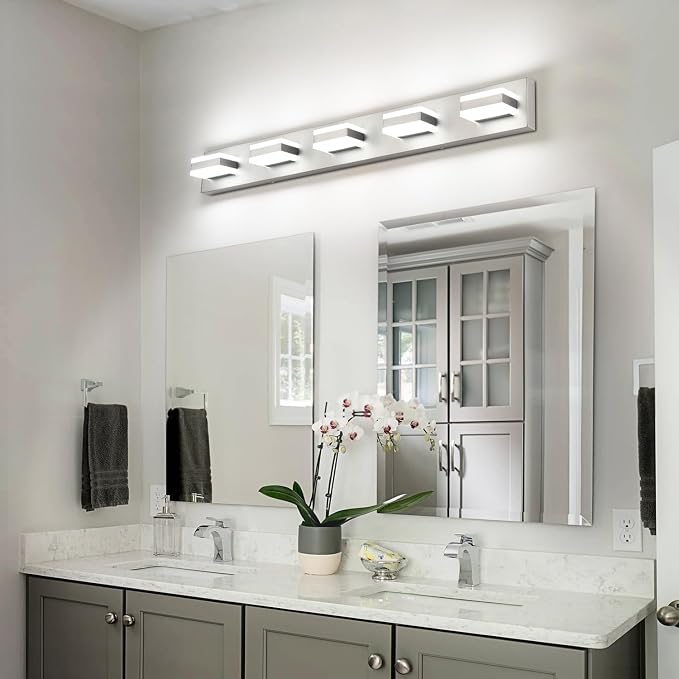 SOLFART 5 Light Bathroom Vanity Light Brushed Nickel Bathroom Vanity Light - Image 9