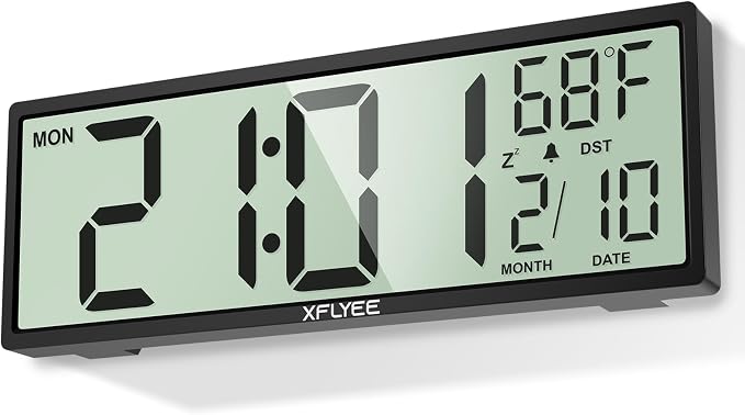 14.5'' Large Digital Wall Clock Battery Operated by Xflyee