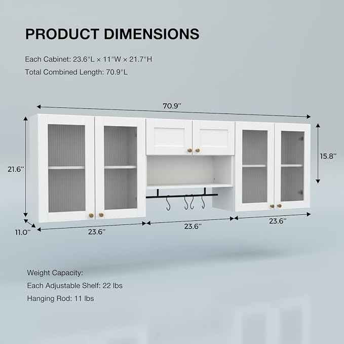 70.8"L Wall Mounted Laundry Room Cabinet Set - Image 2