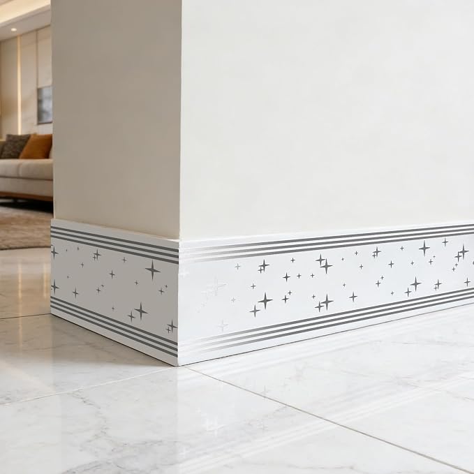 Thick Peel and Stick Wallpaper Borders, 3.93" x 196.8" PVC+XPE Mirror Border - Image 2