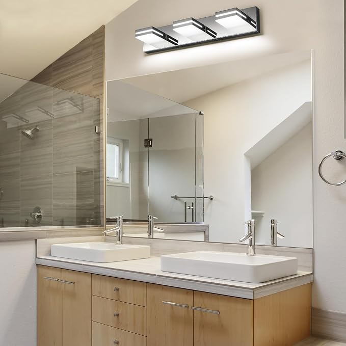 SineRise LED Modern Bathroom Vanity Light Fixtures, Chrome Modern Acrylic - Image 6