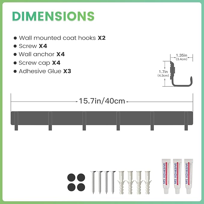 Coat Rack Wall Mount, Heavy Duty Wall Coat Hanger - Image 6