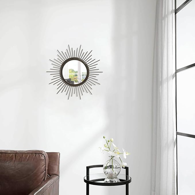 Sunburst Spoked Mirrors for Wall Boho Home Round Wall Art Mirror Classic Metal - Image 4