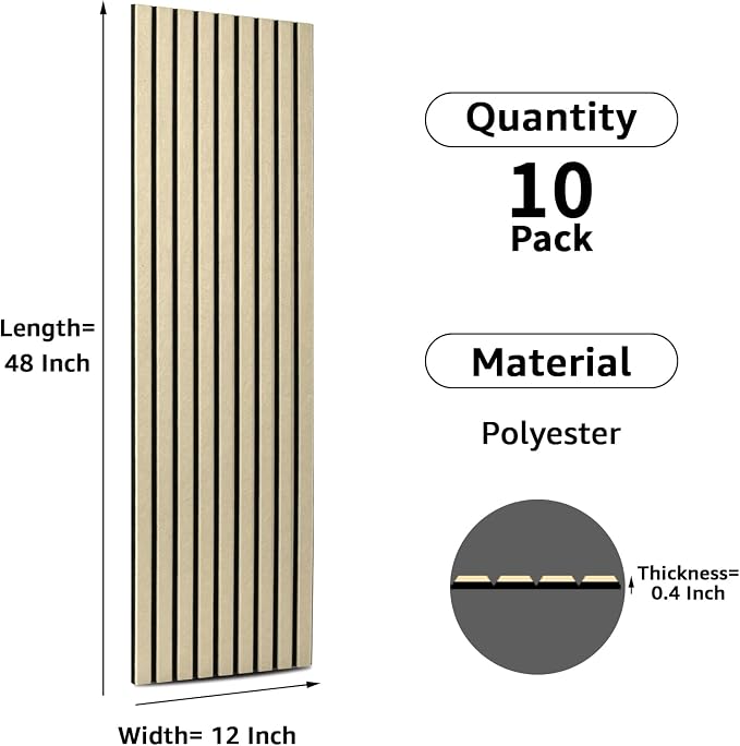 Art3dwallpanels 10 Pack Acoustic Panels, Self Adhesive High Density Sound - Image 3