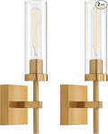 Gold Battery Operated Wall Sconce Set of 2, Wireless Wall Sconces by SANTOSTOCK