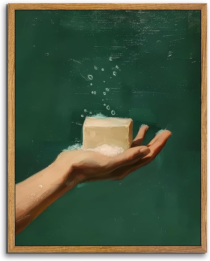 AtterrirArt Framed Funny Bathroom Wall Art, 8 * 10 inch, Hand by AtterrirArt