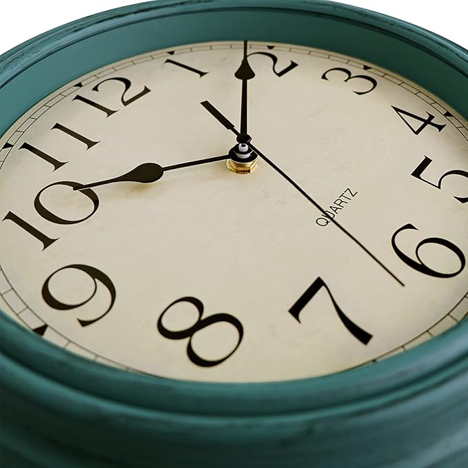 Foxtop Retro Silent Non-Ticking Round Classic Clock 12 Inch Quartz Decorative - Image 5