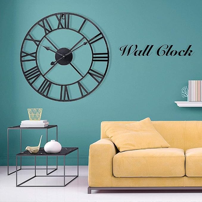 Antique Tower 30 inch Large Roman Numeral Wall Clock, Indoor Outdoor Patio - Image 5