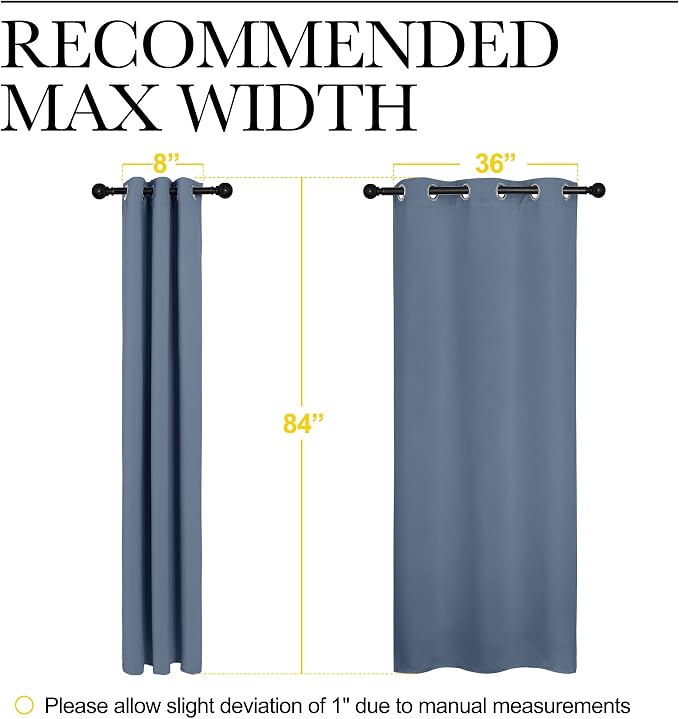 NICETOWN Triple Weave Thermal Insulated Ring Top Blackout Window Curtains - Image 6