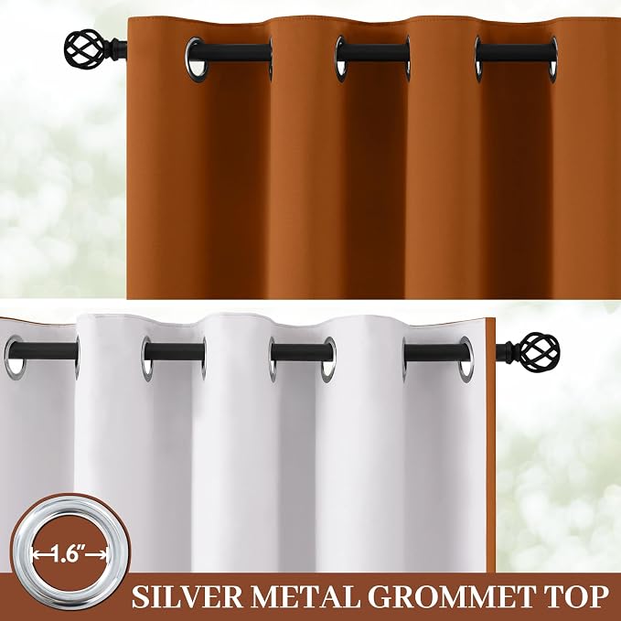 Yakamok 100% Blackout Curtain Panels 63 inches Cold and Light Blocking Drapes - Image 2