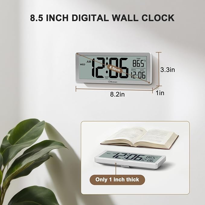 Soobest 8.5 Inch Digital Wall Clock Battery Operated - Image 2