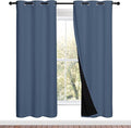 NICETOWN 100% Blackout Curtains Thermal, Stone Blue, 1 Pair, W37 x L70 by NICETOWN