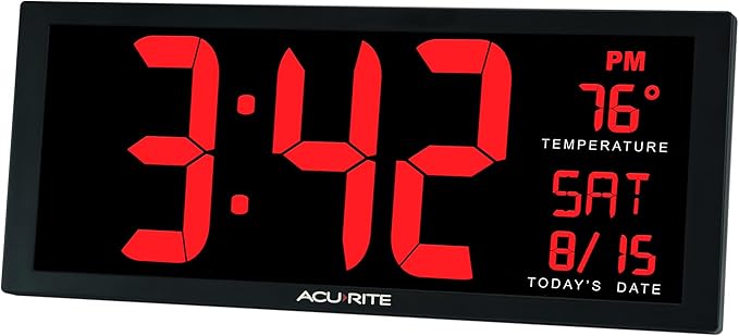 AcuRite 14.5" Large Digital LED Oversized Wall Clock - Image 5