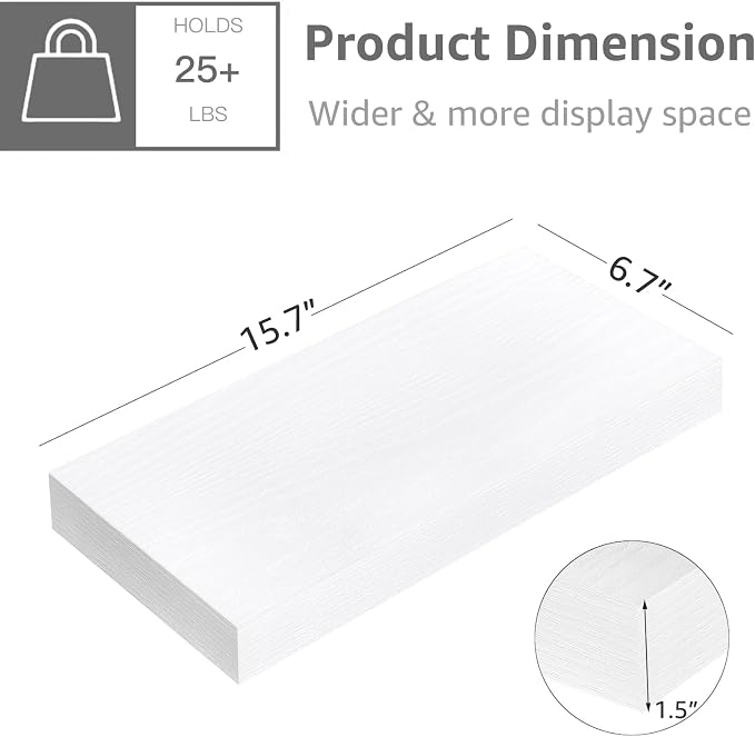 QEEIG Floating Shelves for Wall Bathroom Shelf Bedroom Kitchen Living Room - Image 3