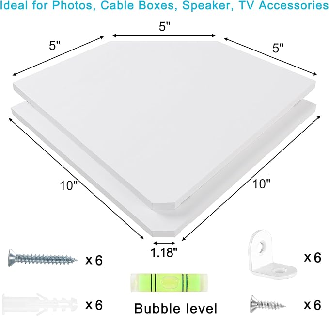 Corner Wall Shelves Set of 2, Rustic Wood Corner Floating Shelves - Image 3
