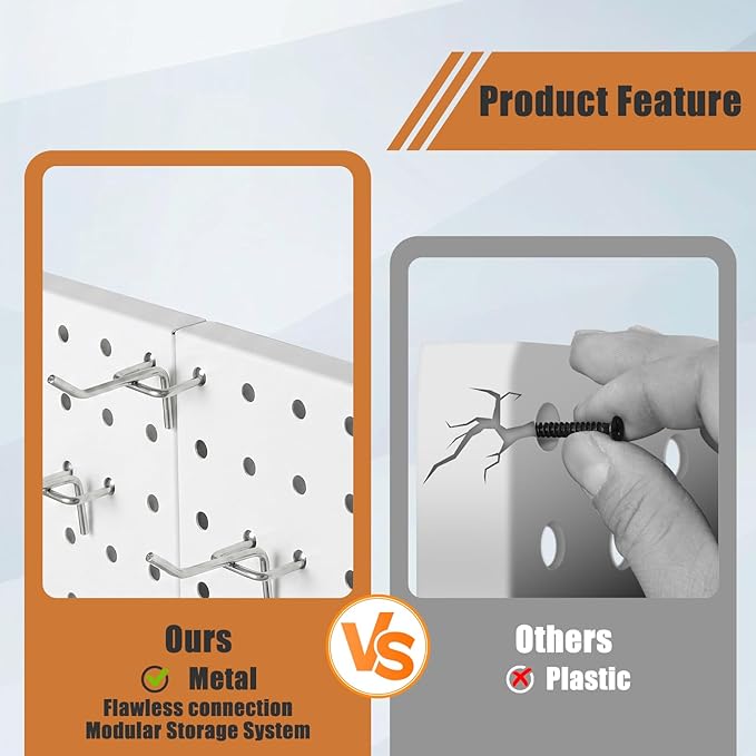 PBHEPJ 8 Pcs Metal Pegboard Panels, Heavy Duty Peg Boards - Image 7