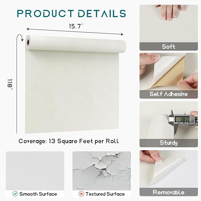 VEELIKE Self Adhesive Off-White Velvet Drawer Liner - Image 8