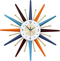 Large Wall Clock 27.5 Inch Modern Wall Clock Starburst Mid-Century Modern Decor by Unknown