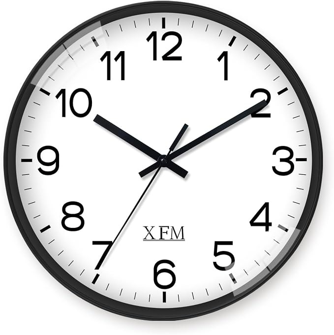 XFM Large Wall Clock Black Silent Wall Clocks Battery Operated 16 Inch Modern by XFMWallClock