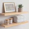 Homeforia 24 inch Natural Floating Shelf, High End Solid Real Wood 24inch Small by Homeforia