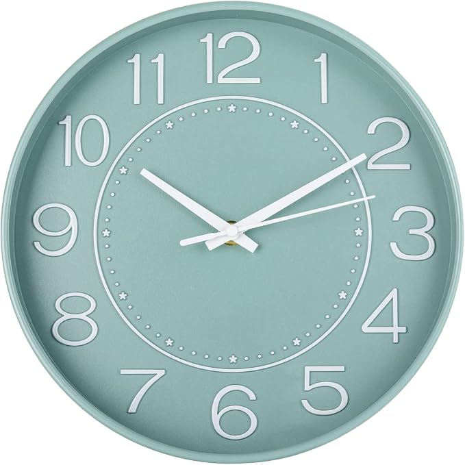 HZDHCLH 10 inch Small Wall Clock, Battery Operated, Mint Green, Modern Quartz by HZDHCLH