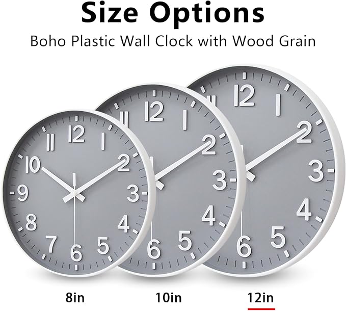 HZDHCLH Wall Clocks Battery Operated, Wall Clock Gray, 12 inch Wall Clock - Image 5