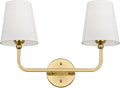 MOKATNG Bathroom Light Fixtures, 2-Light Brushed Gold Vanity Lights, Bathroom by Bathroomlightfixtures