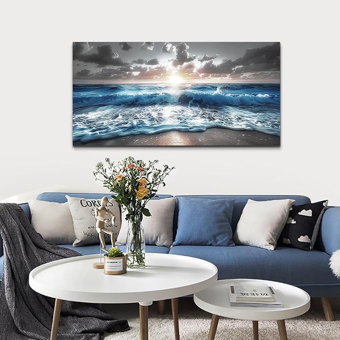 hyidecorart Canvas Wall Decor For Office Large Wall Art For Living Room Blue - Image 4