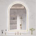 Arched LED Mirror for Bathroom 24"x36", Shatterproof, Touch Sensor, 3 Color by OUMUSUMIRROR