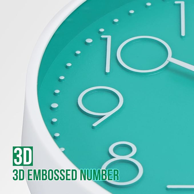 Wall Clock 10 Inch Non-Ticking Silent Modern Simple Style Round Decor Clock - Image 6