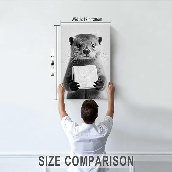 DIHSIEG Inspirational Canvas Wall Art funny bathroom wall art Print Poster - Image 2