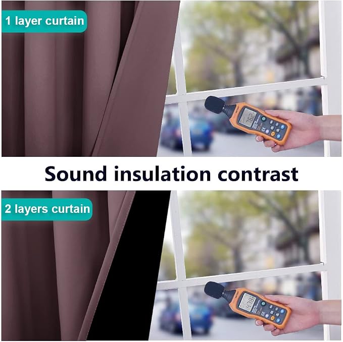 NICETOWN Dry Rose 100% Blackout Curtains 45 inches Long, 2 Thick Layers - Image 4