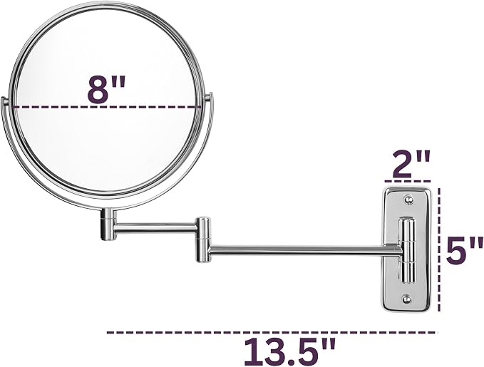 JERDON Wall-Mounted Magnifying Mirror - Image 3