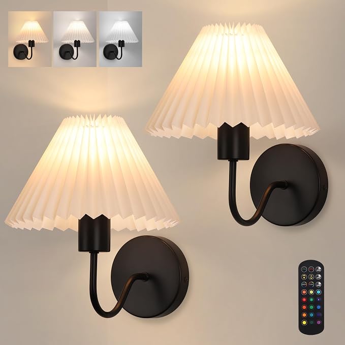 Rechargeable Battery Operated Wall Sconce Sets of 2, 15 Colors Wireless - Image 9