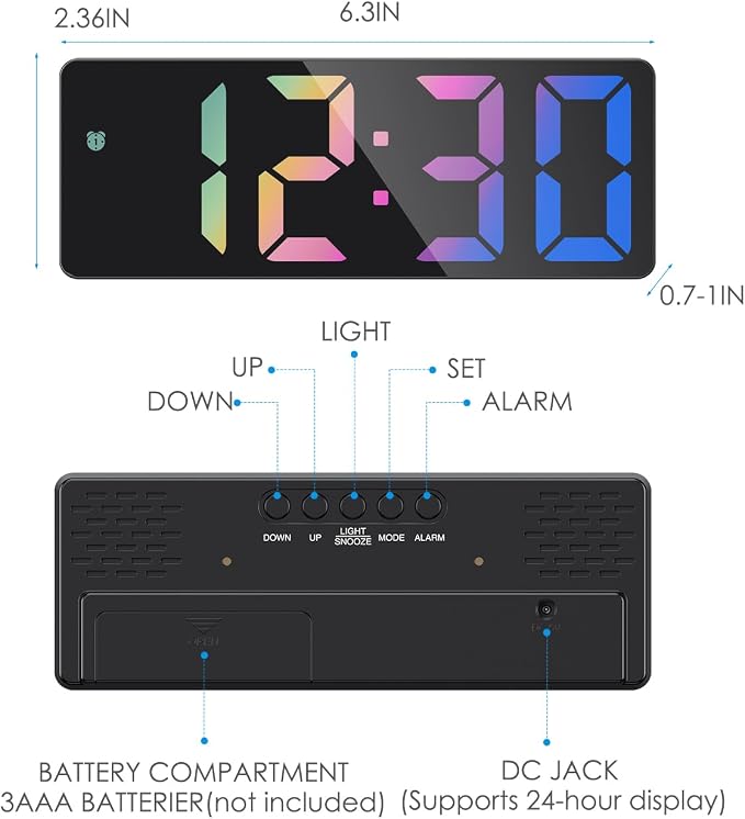AMIR Upgraded Digital Alarm Clocks - Image 7