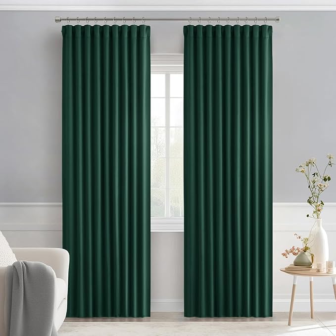 MIULEE Christmas Hunter Green Back Tab Blackout Curtains 90 Inches Long 2 - Image 9