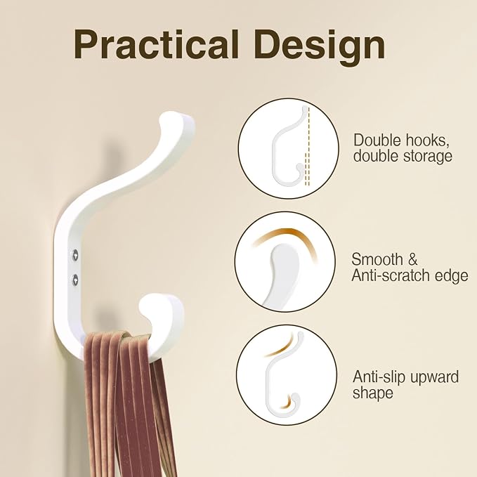 Large Wall Hooks For Hanging Coat: Metal Coat Hooks Wall Mount - Image 3