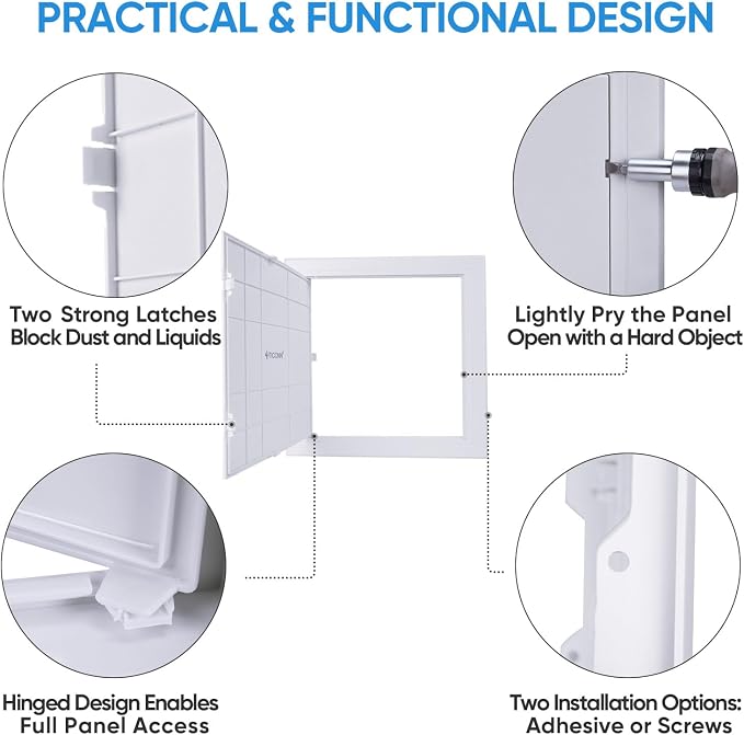 TICONN Access Panel for Drywall, 10 x 10 Inch ABS Plastic Wall Hole Cover - Image 3
