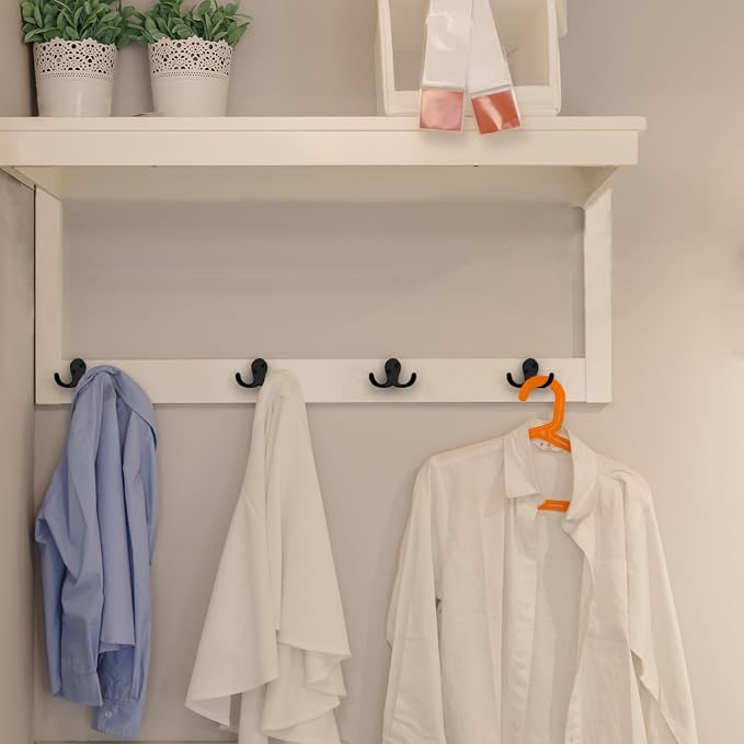 IBosins 20 Pack Heavy Duty Double Prong Coat Hooks Wall Mounted - Image 6
