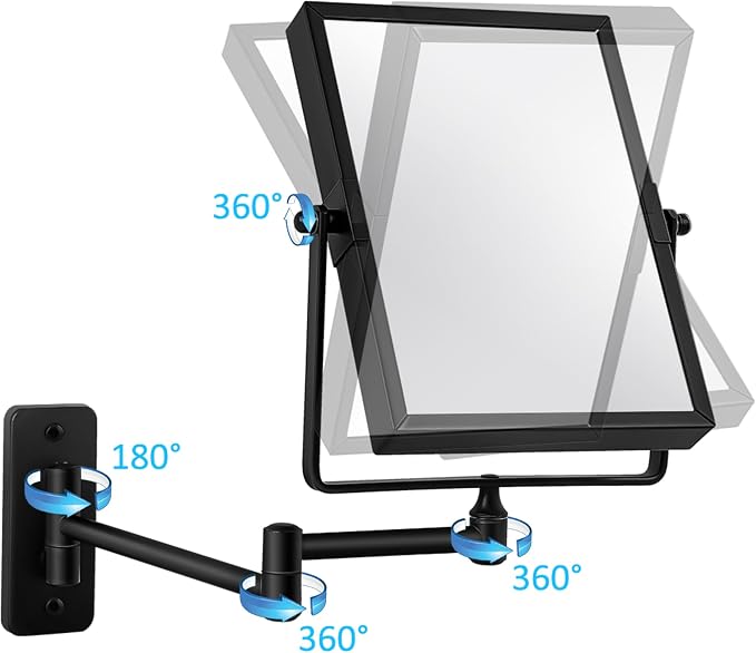 QiMH 3X Magnified Wall Mounted Mirror, Rectangular 8x6 Inch - Image 4