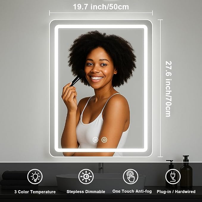 LED Bathroom Mirror, 20x28 in Vanity Mirrors - Image 2
