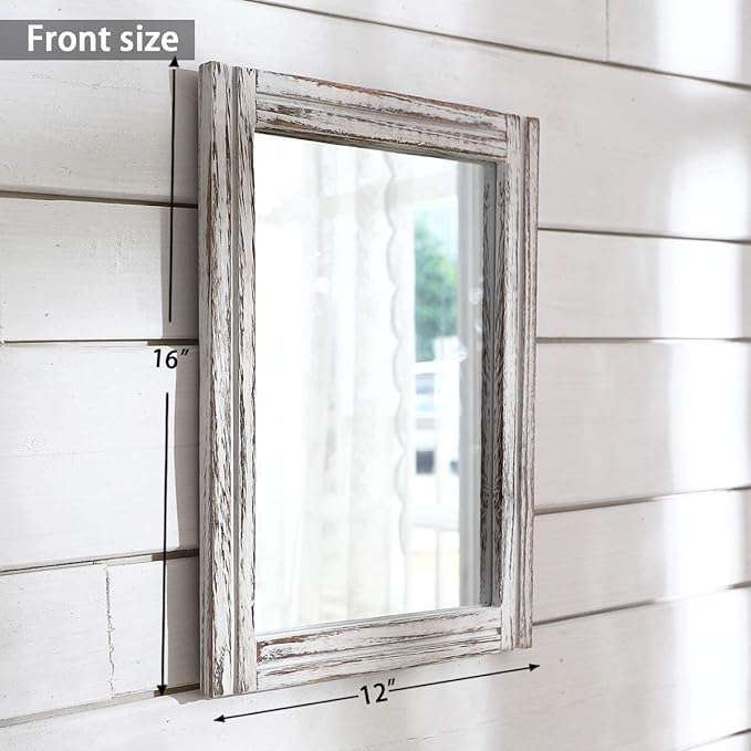 AAZZKANG Wall Mirror with Wood Framed Rustic Mirrors - Image 2
