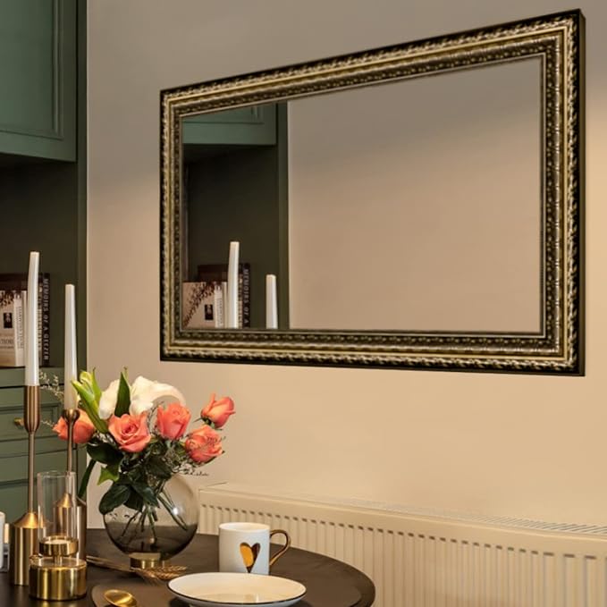 Black&Gold Framed Rectangle Bathroom Mirrors - Image 8
