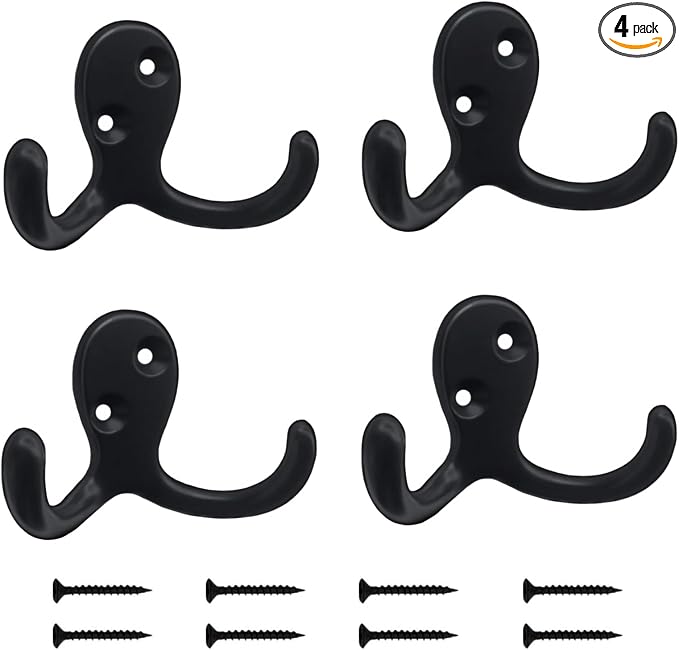 Kruodop 4 Pack Wall Hooks Wall Mounted Coat Hooks by Kruodop