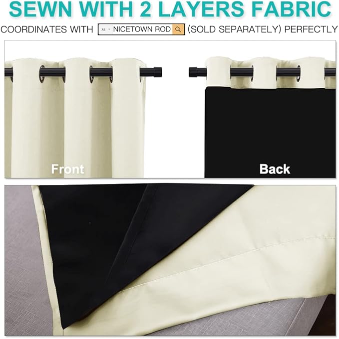 NICETOWN Cold Blocking Curtains, Bedroom Full Blackout Panels, Super Thick - Image 4