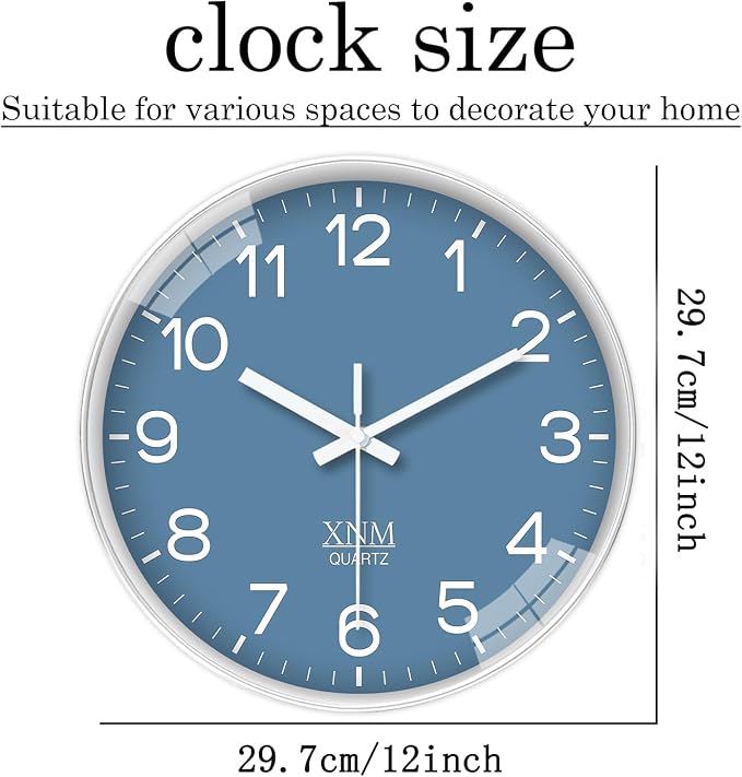 XNM Modern Wall Clocks Battery Operated Classic Analog Clock - Image 3